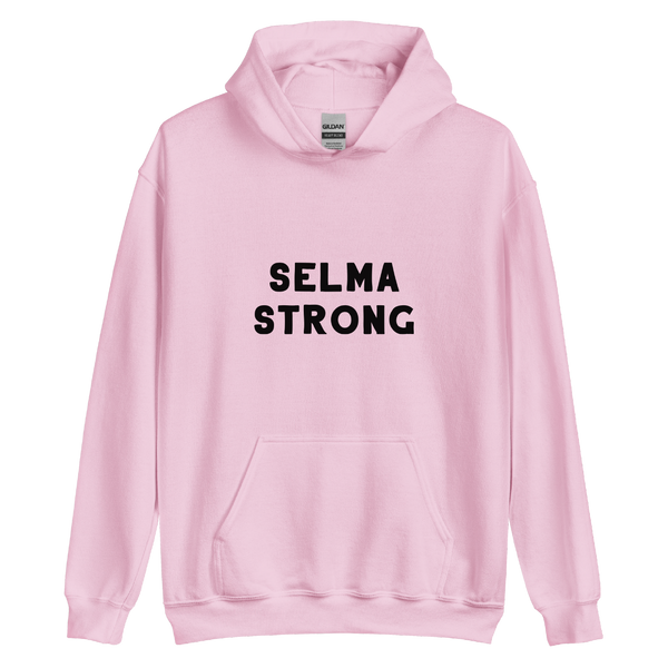 A mockup of the Selma Strong Hoodie