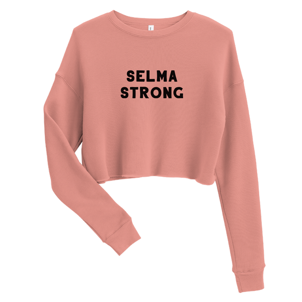 A mockup of the Selma Strong Ladies Cropped Crewneck
