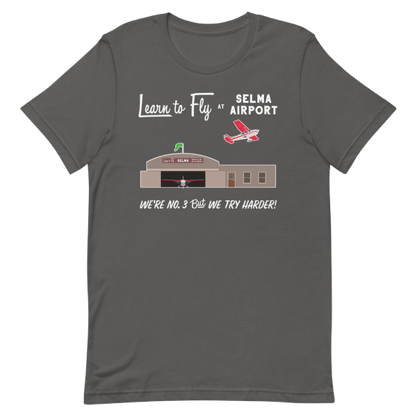 A mockup of the Selma Airport T-Shirt