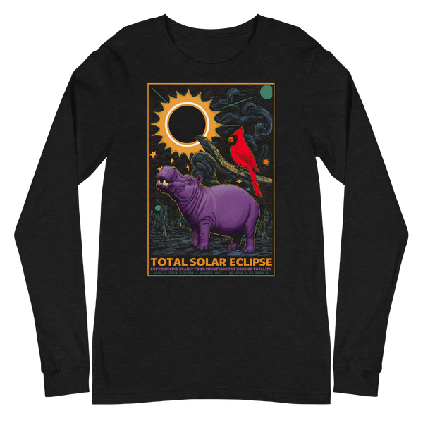 A mockup of the Cardinal Hippo Eclipse Long Sleeve Tee