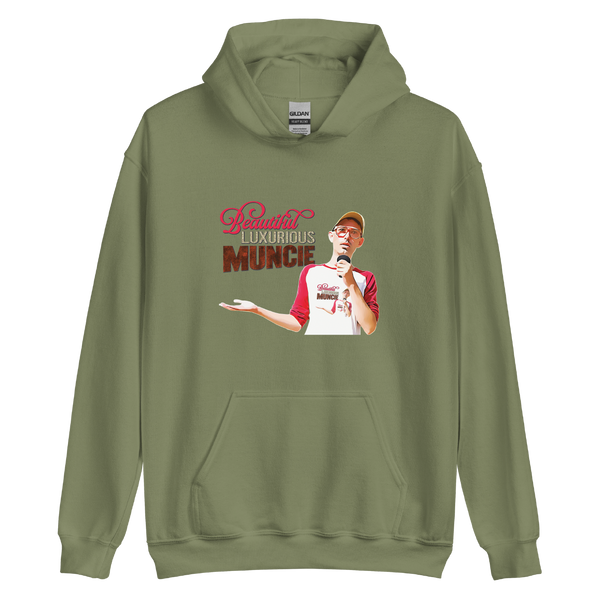 A mockup of the Ray Toffer's Endless Loop of Self Promotion Hoodie