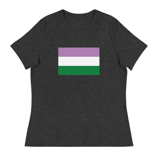 A mockup of the Genderqueer Pride Flag Ladies Tee