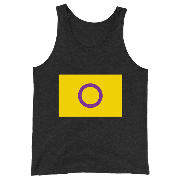 A mockup of the Intersex Pride Flag Tank Top