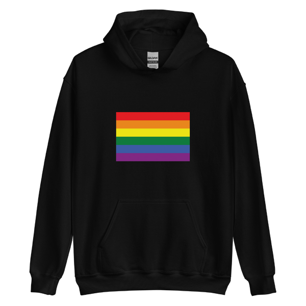 A mockup of the Rainbow Pride Flag Hoodie