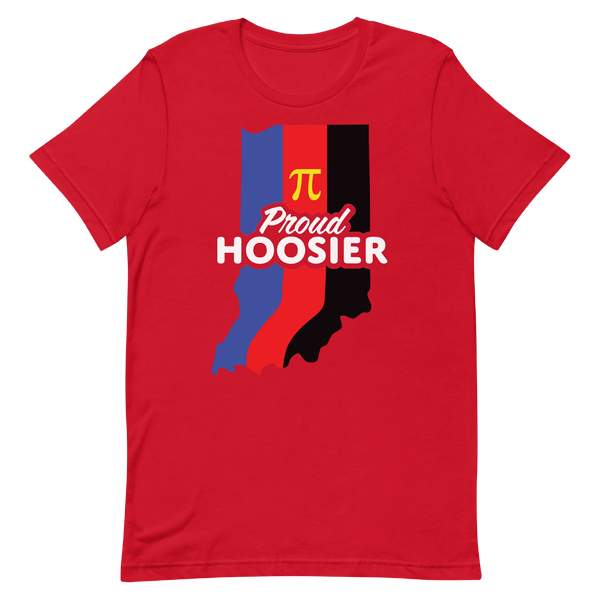 A mockup of the Proud Hoosier Polyamorous T-Shirt