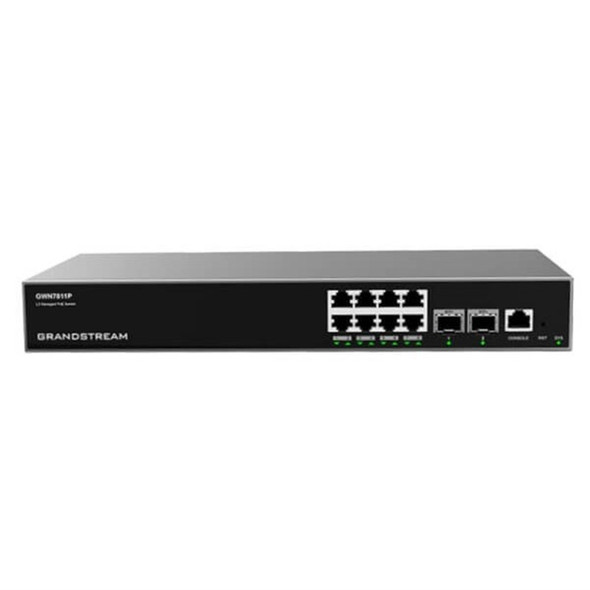 Grandstream GWN7811P Enterprise Layer 3 Managed PoE Network Switch, 8 x GigE