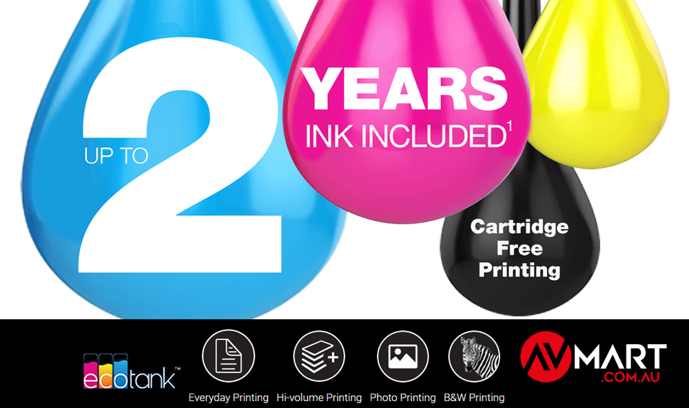 Epson Ecotank - up to 2 years worth of ink included