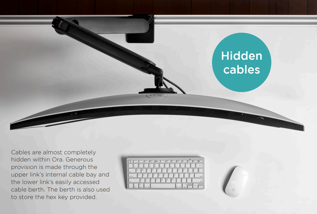 Atdec Ora Monitor Arm cable management