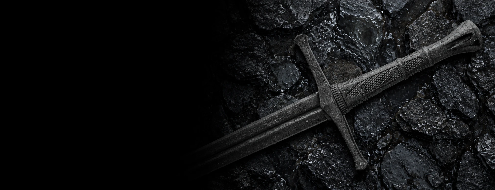 Honshu Training Broadsword on dark textured stone