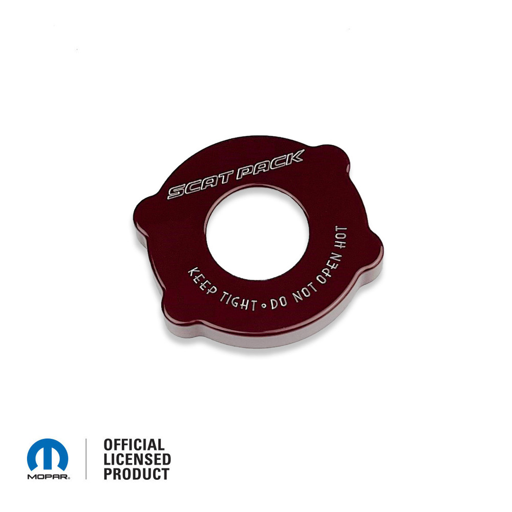 *In Stock* PRV Octane Red 2015-up Dodge Radiator Cap Cover with Engraved Scat Pack Font