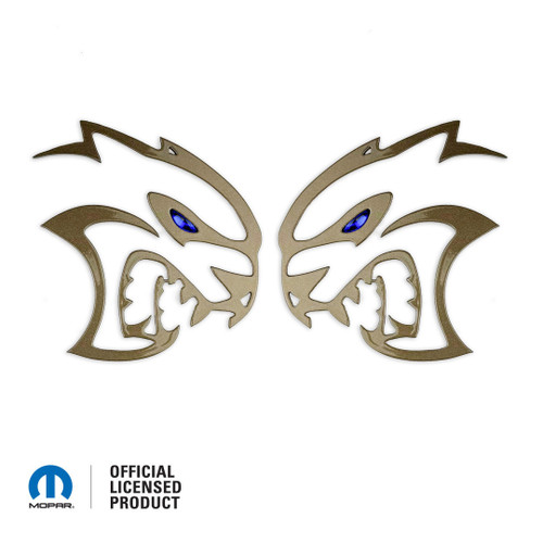 *In Stock* NTS Brass Monkey Durango 4" Hellcat Redeye Cutout Badges with Blue Jewel Eyes