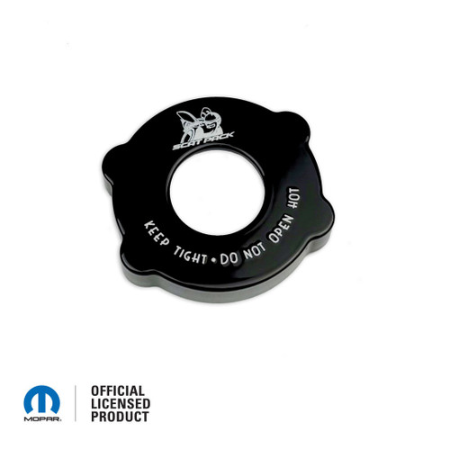 *In Stock* PX8 Black 2015-up Dodge Radiator Cap Cover with Scat Pack Logo in PW7 Bright White