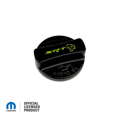 *In Stock* PX8 Black 2008-up Dodge Oil Fill Cap Cover with SRT Hellcat Logo in PFB Sublime