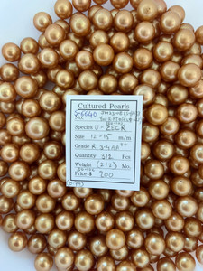 South Sea Dyed Gold - 12 - - 15mm - R 3-4 AA++ ( 2 / 2 ) - <TAG> - S-6640