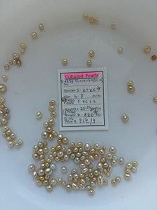 South Sea Natural Gold - 4 - - 8mm - (BH) INDO Y KC 1-2 - <TAG> - S-6873