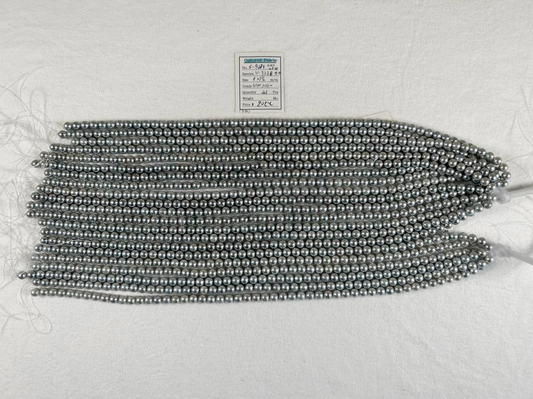 Necklace - Akoya 7.5 - - 8.0mm - Gray RND- - S-5239