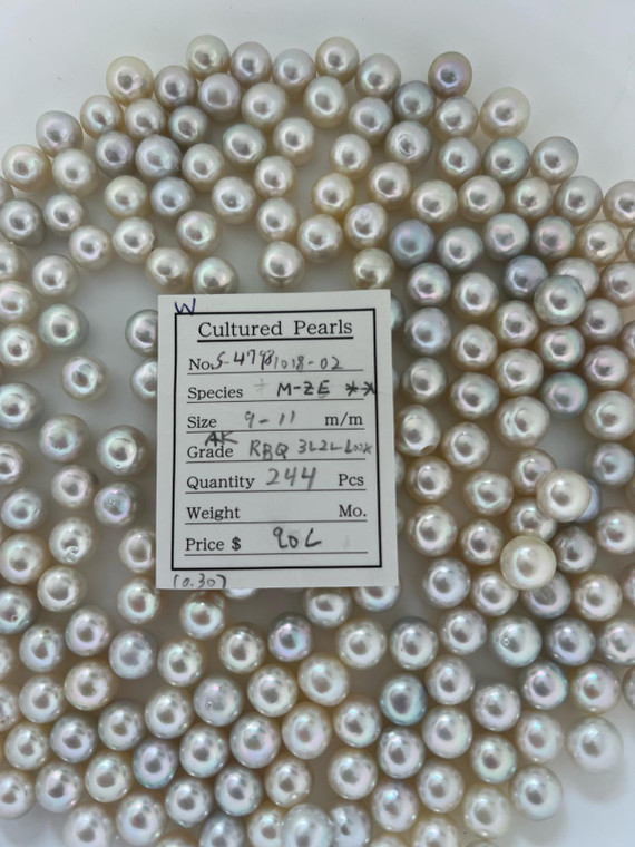 South Sea White - 9 - - 11mm - RBQ 3L2L1L Look - S-4798