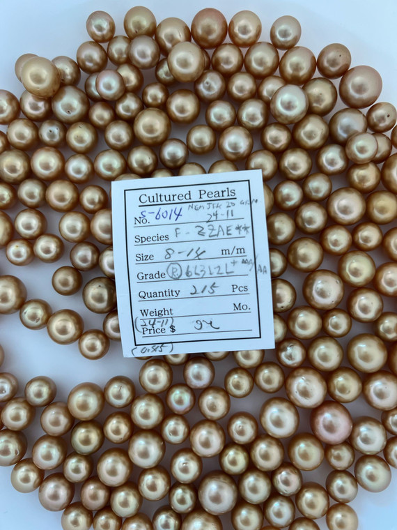 South Sea Dyed Gold - 8 - - 14mm - R- 6L3L2L+ AAA/AA - S-6014