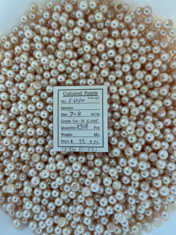 Akoya - 7 - - 8mm - TAA- TA CUT- - S-6034