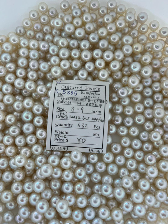 South Sea White - 8 - - 9mm - AKOYA - RNSR 6L + AAA / AA - S-5885