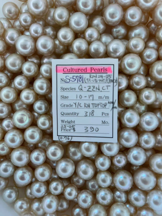South Sea Natural Gold - 10 - - 17mm - Y/C RN TOPTOP AAA/AA - S-5781