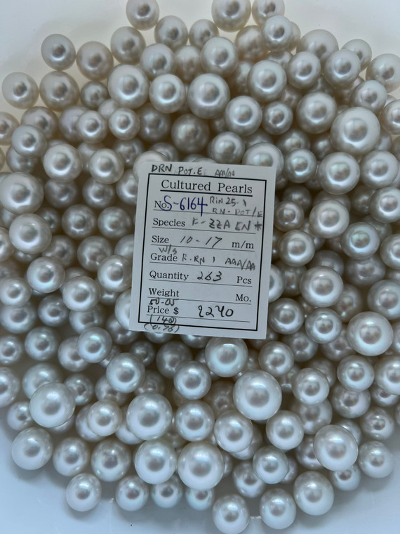 South Sea White - 10 - - 17mm - W/S R-RN 1 AAA/AA - S-6164
