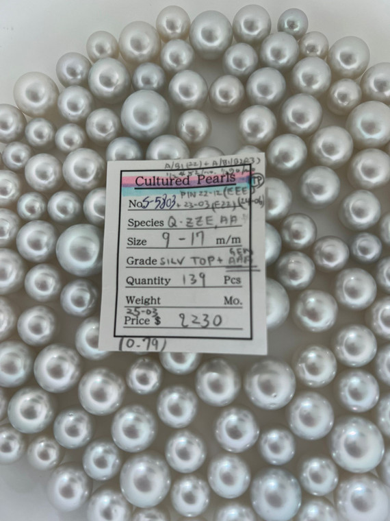 South Sea White - 9 - - 17mm - SILV TOP+ GEMAAA - S-5803