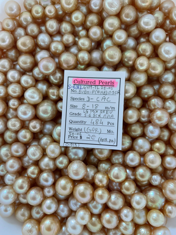 South Sea Natural Gold - 8 - - 18mm - LG MIX SRBU 5-6 SCR AAA - S-6312