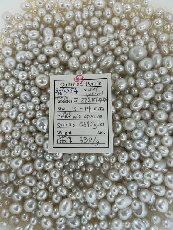 South Sea White - 3 - - 14mm - (BH) AUS KESHI AA - S-6354