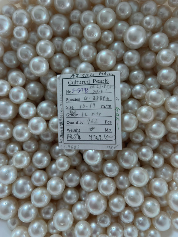 South Sea White - 10 - - 19mm - RD 1L Pits - S-5793