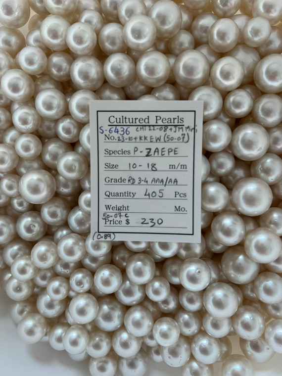 South Sea White - 10 - - 18mm - RD 3-4 AAA/AA - S-6436