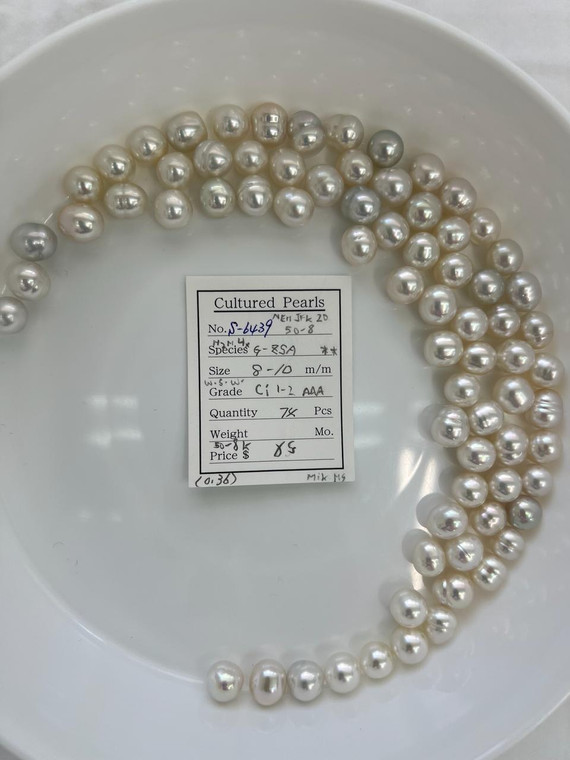 South Sea White - 8 - - 10mm - W-S/W- CL 1-2 AAA - S-6439