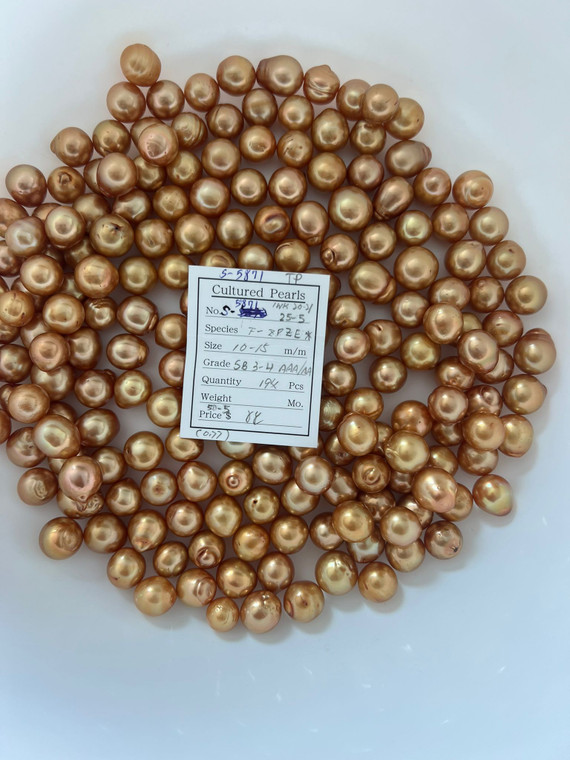 South Sea Dyed Gold - 10 - -  15mm - SB 3-4 AAA/AA - <TAG> - S-5871