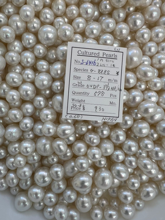 South Sea White - 8 - - 17mm - W OVDP- 3+/3 AAA/AA - <TAG> - S-6416