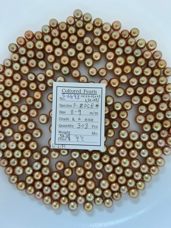 Akoya Dyed Gold - 8 - - 9mm - R 2 AAA - S-6493