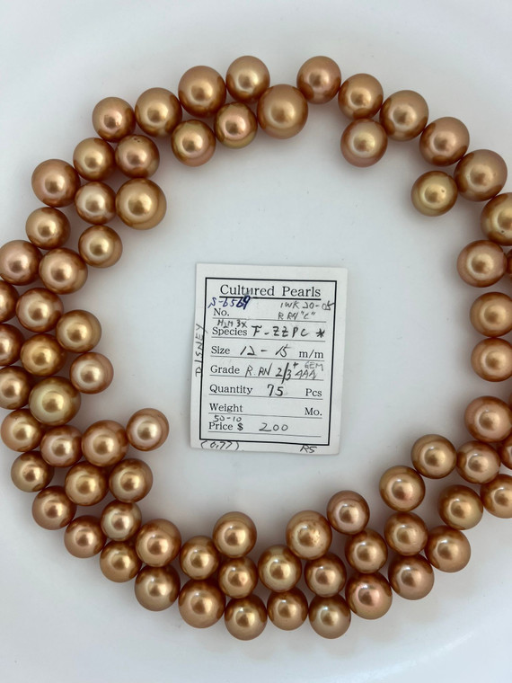 South Sea Dyed Gold - 12 - - 15mm - R-RN 2/3+ AAA GEM - S-6569