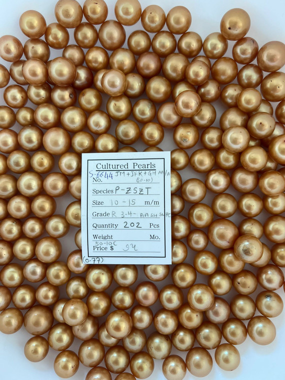 South Sea Dyed Gold - 10 - - 15mm - R 3-4- AA SH SL PC - S-6644