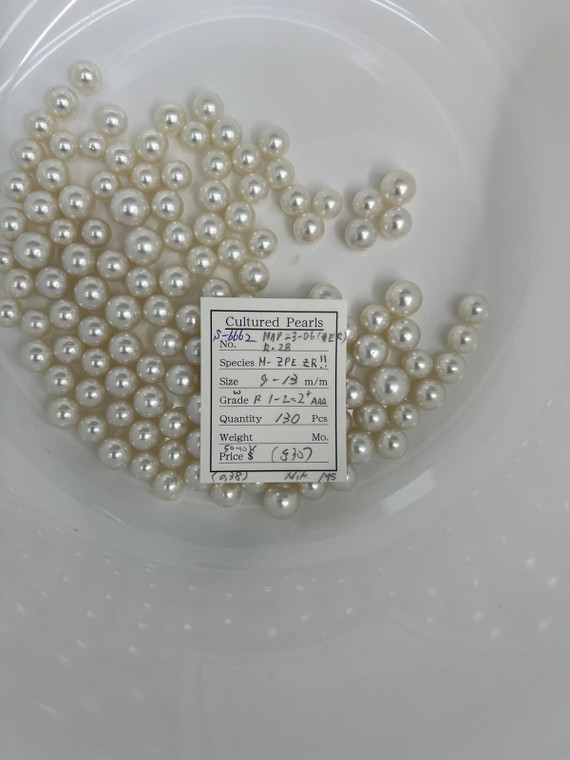 South Sea White - 9 - - 13mm - SS W R 1-2 (~2+) AAA - S-6662