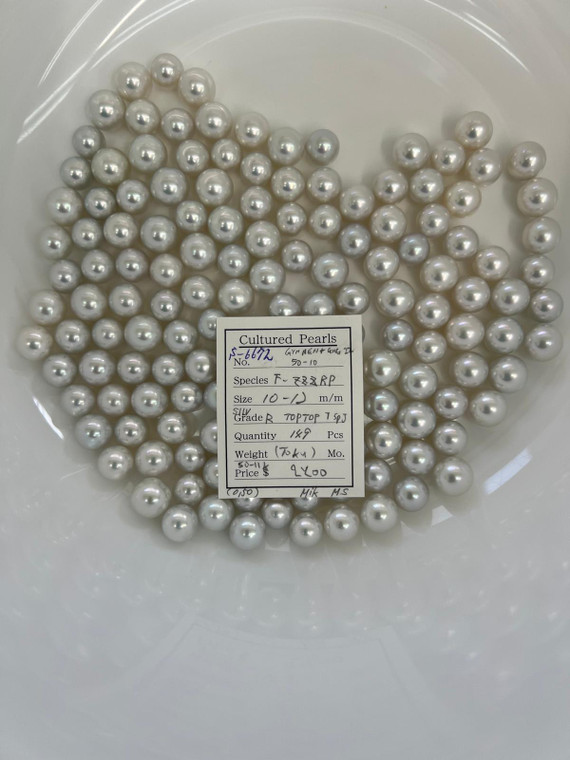 South Sea White - 10 - - 12mm - SILV R TOPTOP T SPJ - S-6672