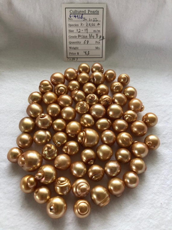 South Sea Dyed Gold - 12 - - 17mm - Dichka 3/4 == RB - <TAG> - S-4938