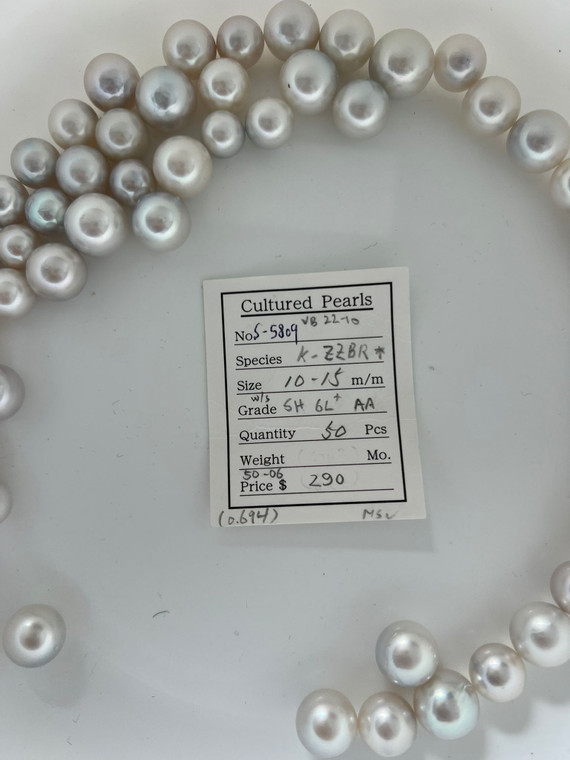 South Sea White - 10 - -  15mm - SH 6L+ AA - <TAG> - S-5809