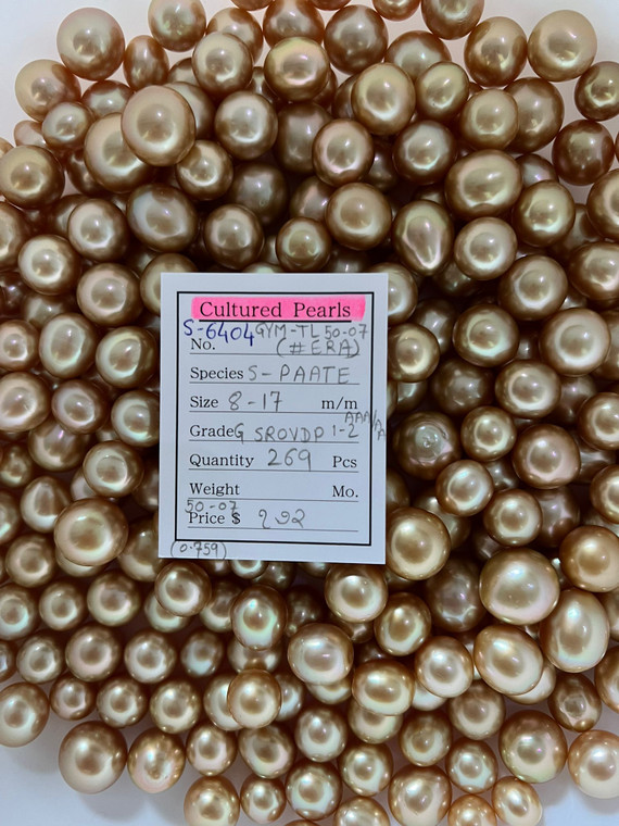 South Sea Natural Gold - 8 - - 17mm - G SROVDP 1-2 AAA/AA - <TAG> - S-6404
