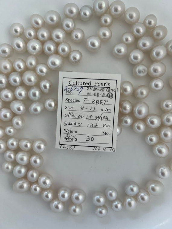 South Sea White - 8 - - 12mm - W OVDP 3+ AA - S-6727