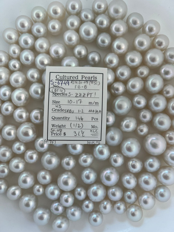 South Sea White - 10 - - 17mm - WS SRBU 1-2 AAA/AA ( 1 / 2 ) - S-6749