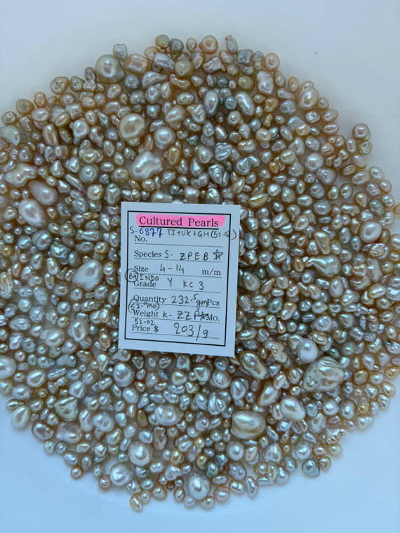 South Sea Natural Gold - 4 - - 14mm - (BH) INDO Y KC 3 - S-6877