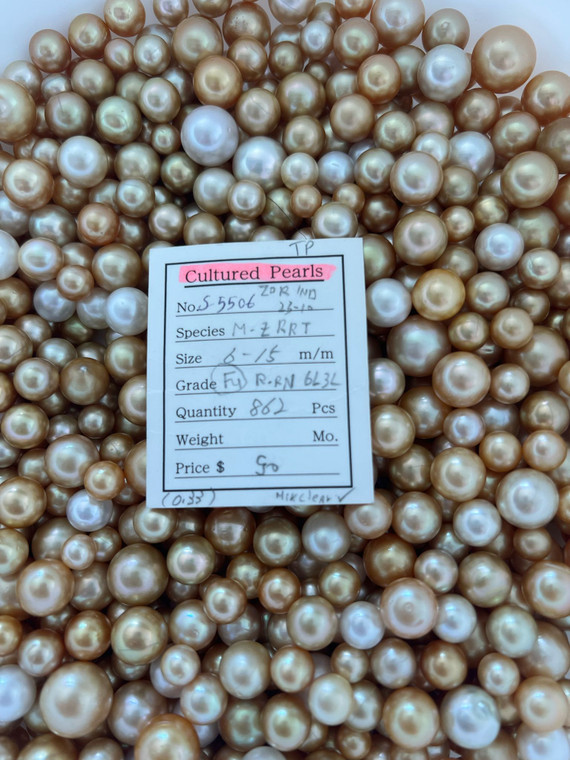 South Sea Natural Gold - 6 - - 15mm - FU R-RN 6L3L Mix - <TAG> - S-5506