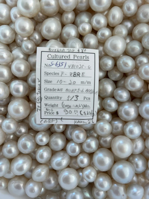 South Sea White - 10 - - 20mm - WS BUBF 5-6 AAA/AA (GOR) - <TAG> - S-6351