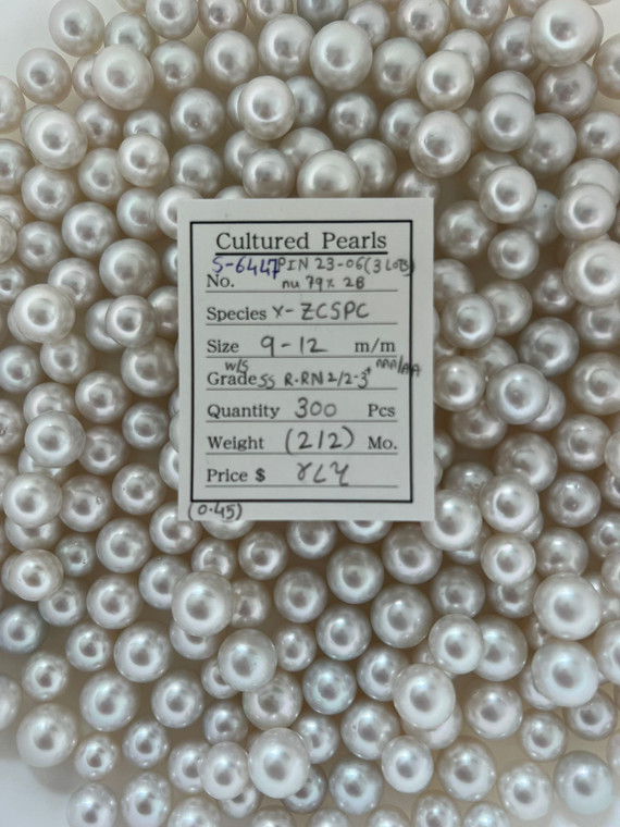 South Sea White - 9 - - 12mm - W/S SS R-RN 2/2-3+ AAA/AA ( 2 / 2 ) - <TAG> - S-6447
