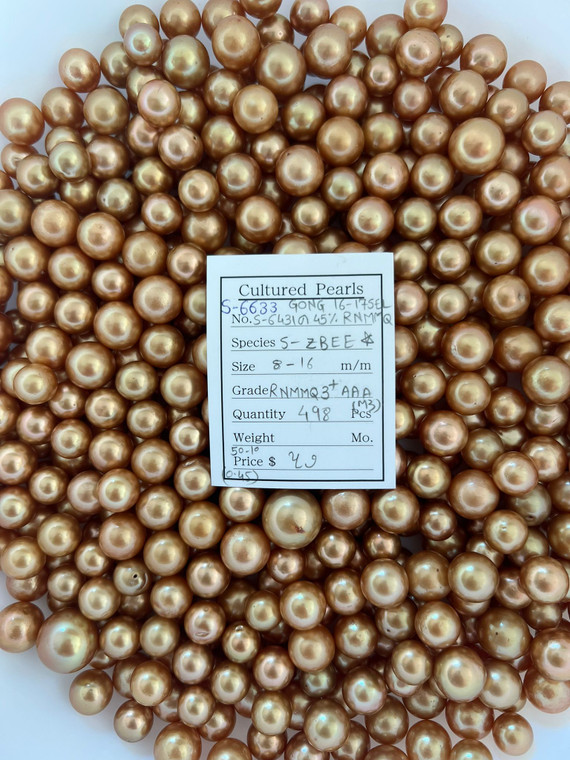 South Sea Dyed Gold - 8 - - 16mm - RNMMQ 3+ AAA (M3) - <TAG> - S-6633