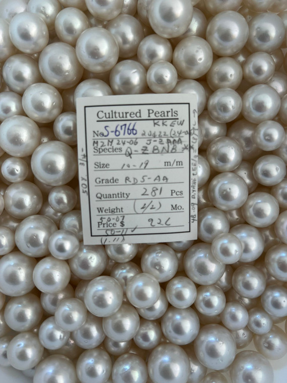 South Sea White - 10 - - 19mm - RD 5- AA ( 2 / 2 ) - <TAG> - S-6766